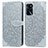 Leather Case Stands Fashionable Pattern Flip Cover Holder S04D for Oppo A16 Gray