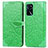 Leather Case Stands Fashionable Pattern Flip Cover Holder S04D for Oppo A16 Green