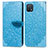 Leather Case Stands Fashionable Pattern Flip Cover Holder S04D for Oppo A16e Blue