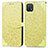 Leather Case Stands Fashionable Pattern Flip Cover Holder S04D for Oppo A16e Yellow