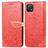 Leather Case Stands Fashionable Pattern Flip Cover Holder S04D for Oppo A16K Red