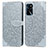 Leather Case Stands Fashionable Pattern Flip Cover Holder S04D for Oppo A16s Gray