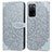 Leather Case Stands Fashionable Pattern Flip Cover Holder S04D for Oppo A53s 5G Gray