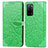 Leather Case Stands Fashionable Pattern Flip Cover Holder S04D for Oppo A53s 5G Green