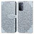 Leather Case Stands Fashionable Pattern Flip Cover Holder S04D for Oppo A54 5G Gray