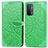 Leather Case Stands Fashionable Pattern Flip Cover Holder S04D for Oppo A54 5G Green