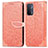 Leather Case Stands Fashionable Pattern Flip Cover Holder S04D for Oppo A54 5G Orange