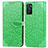 Leather Case Stands Fashionable Pattern Flip Cover Holder S04D for Oppo A55S 5G Green