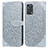 Leather Case Stands Fashionable Pattern Flip Cover Holder S04D for Oppo A74 4G Gray