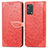 Leather Case Stands Fashionable Pattern Flip Cover Holder S04D for Oppo A74 4G Red