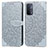 Leather Case Stands Fashionable Pattern Flip Cover Holder S04D for Oppo A93 5G Gray