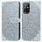 Leather Case Stands Fashionable Pattern Flip Cover Holder S04D for Oppo A94 5G Gray