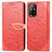 Leather Case Stands Fashionable Pattern Flip Cover Holder S04D for Oppo A95 5G Red