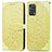 Leather Case Stands Fashionable Pattern Flip Cover Holder S04D for Oppo F19s Yellow