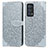 Leather Case Stands Fashionable Pattern Flip Cover Holder S04D for Oppo Reno6 Pro 5G Gray