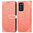 Leather Case Stands Fashionable Pattern Flip Cover Holder S04D for Oppo Reno6 Pro 5G India Orange