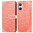 Leather Case Stands Fashionable Pattern Flip Cover Holder S04D for Realme 10 4G Orange