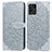 Leather Case Stands Fashionable Pattern Flip Cover Holder S04D for Realme 8i Gray