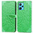 Leather Case Stands Fashionable Pattern Flip Cover Holder S04D for Realme 9 4G Green