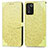 Leather Case Stands Fashionable Pattern Flip Cover Holder S04D for Realme 9 SE 5G Yellow