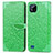 Leather Case Stands Fashionable Pattern Flip Cover Holder S04D for Realme C11 (2021) Green