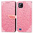 Leather Case Stands Fashionable Pattern Flip Cover Holder S04D for Realme C11 (2021) Rose Gold