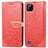 Leather Case Stands Fashionable Pattern Flip Cover Holder S04D for Realme C20A Red