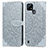 Leather Case Stands Fashionable Pattern Flip Cover Holder S04D for Realme C21 Gray