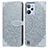 Leather Case Stands Fashionable Pattern Flip Cover Holder S04D for Realme C31 Gray