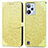 Leather Case Stands Fashionable Pattern Flip Cover Holder S04D for Realme C31 Yellow