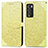 Leather Case Stands Fashionable Pattern Flip Cover Holder S04D for Realme GT Master Explorer 5G Yellow