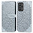 Leather Case Stands Fashionable Pattern Flip Cover Holder S04D for Realme GT2 5G Gray