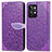 Leather Case Stands Fashionable Pattern Flip Cover Holder S04D for Realme GT2 Pro 5G Purple