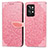 Leather Case Stands Fashionable Pattern Flip Cover Holder S04D for Realme GT2 Pro 5G Rose Gold