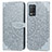 Leather Case Stands Fashionable Pattern Flip Cover Holder S04D for Realme Narzo 30 5G Gray