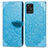 Leather Case Stands Fashionable Pattern Flip Cover Holder S04D for Realme Narzo 50 4G Blue