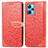 Leather Case Stands Fashionable Pattern Flip Cover Holder S04D for Realme Narzo 50 Pro 5G Red