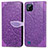 Leather Case Stands Fashionable Pattern Flip Cover Holder S04D for Realme Narzo 50i Purple