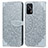 Leather Case Stands Fashionable Pattern Flip Cover Holder S04D for Realme Q3 Pro 5G Gray