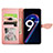 Leather Case Stands Fashionable Pattern Flip Cover Holder S04D for Realme Q5 5G