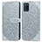 Leather Case Stands Fashionable Pattern Flip Cover Holder S04D for Realme V11s 5G Gray