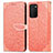 Leather Case Stands Fashionable Pattern Flip Cover Holder S04D for Samsung Galaxy A02s Orange