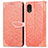 Leather Case Stands Fashionable Pattern Flip Cover Holder S04D for Samsung Galaxy A03 Core Orange