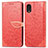 Leather Case Stands Fashionable Pattern Flip Cover Holder S04D for Samsung Galaxy A03 Core Red