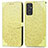 Leather Case Stands Fashionable Pattern Flip Cover Holder S04D for Samsung Galaxy A05s Yellow