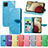 Leather Case Stands Fashionable Pattern Flip Cover Holder S04D for Samsung Galaxy A12