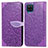Leather Case Stands Fashionable Pattern Flip Cover Holder S04D for Samsung Galaxy A12 5G Purple