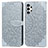 Leather Case Stands Fashionable Pattern Flip Cover Holder S04D for Samsung Galaxy A13 4G Gray