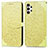 Leather Case Stands Fashionable Pattern Flip Cover Holder S04D for Samsung Galaxy A13 4G Yellow