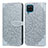 Leather Case Stands Fashionable Pattern Flip Cover Holder S04D for Samsung Galaxy A22 4G Gray